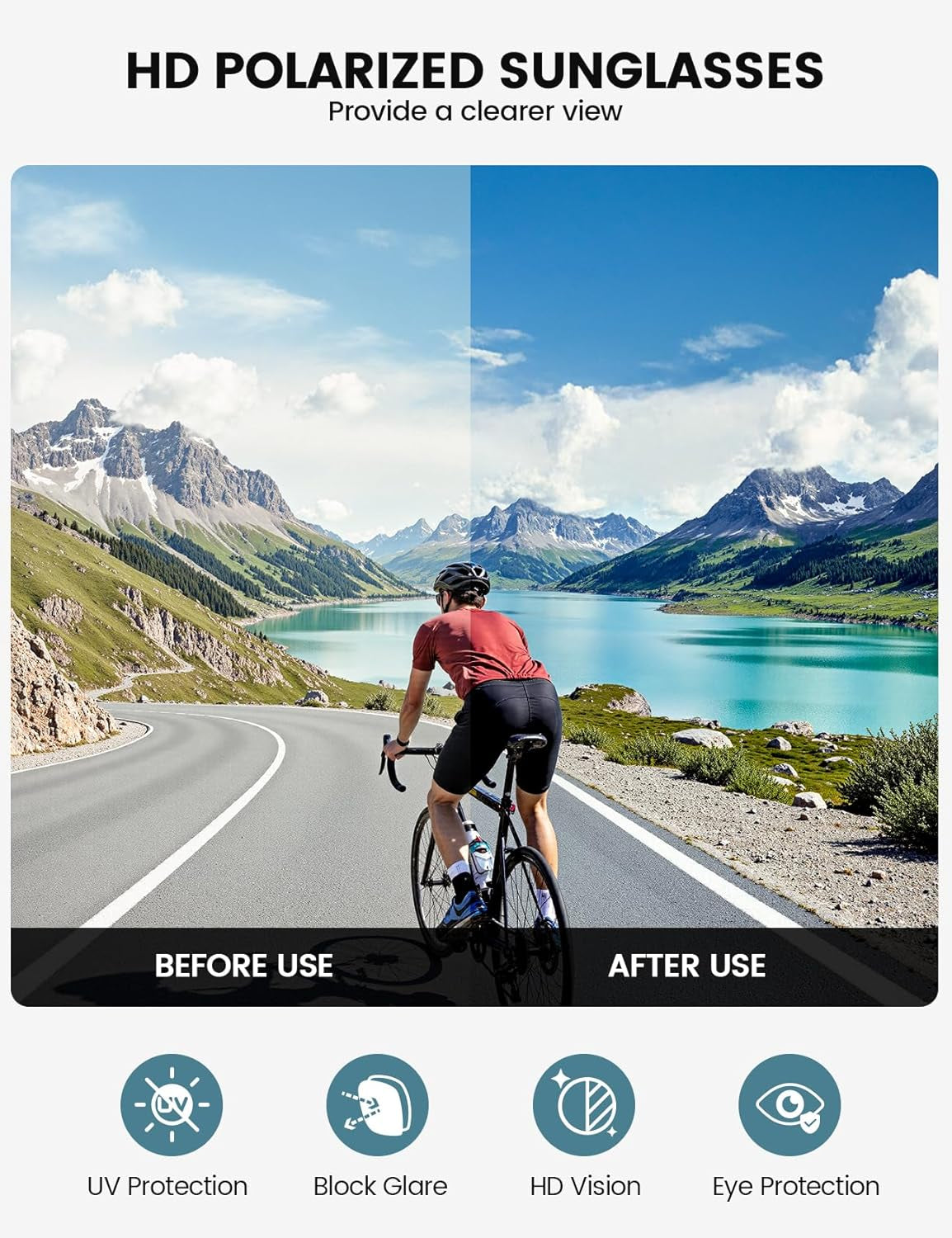 Lamicall Polarized Sports Sunglasses with UV400 Protection for Outdoor Activities