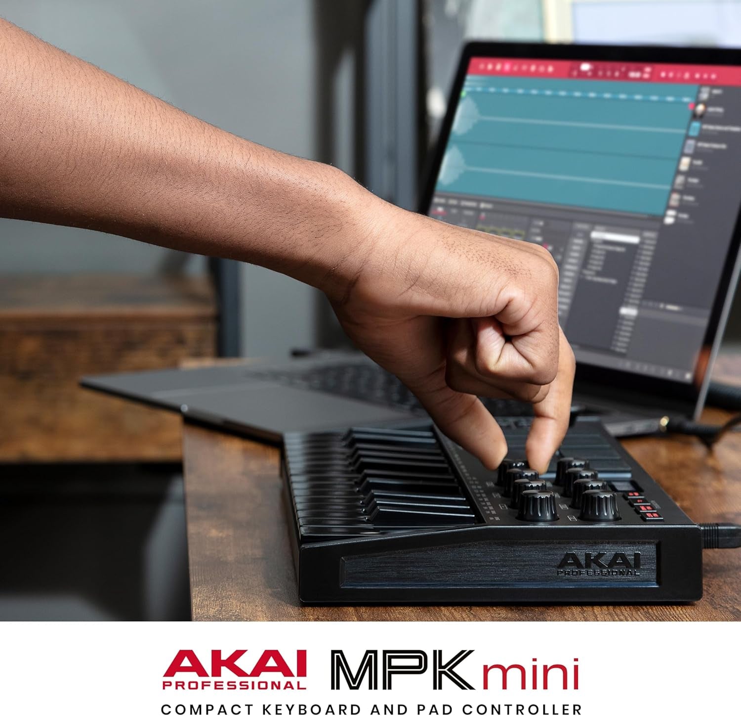 MPK Mini MK3-25 Key USB MIDI Keyboard Controller with 8 Backlit Drum Pads, 8 Knobs