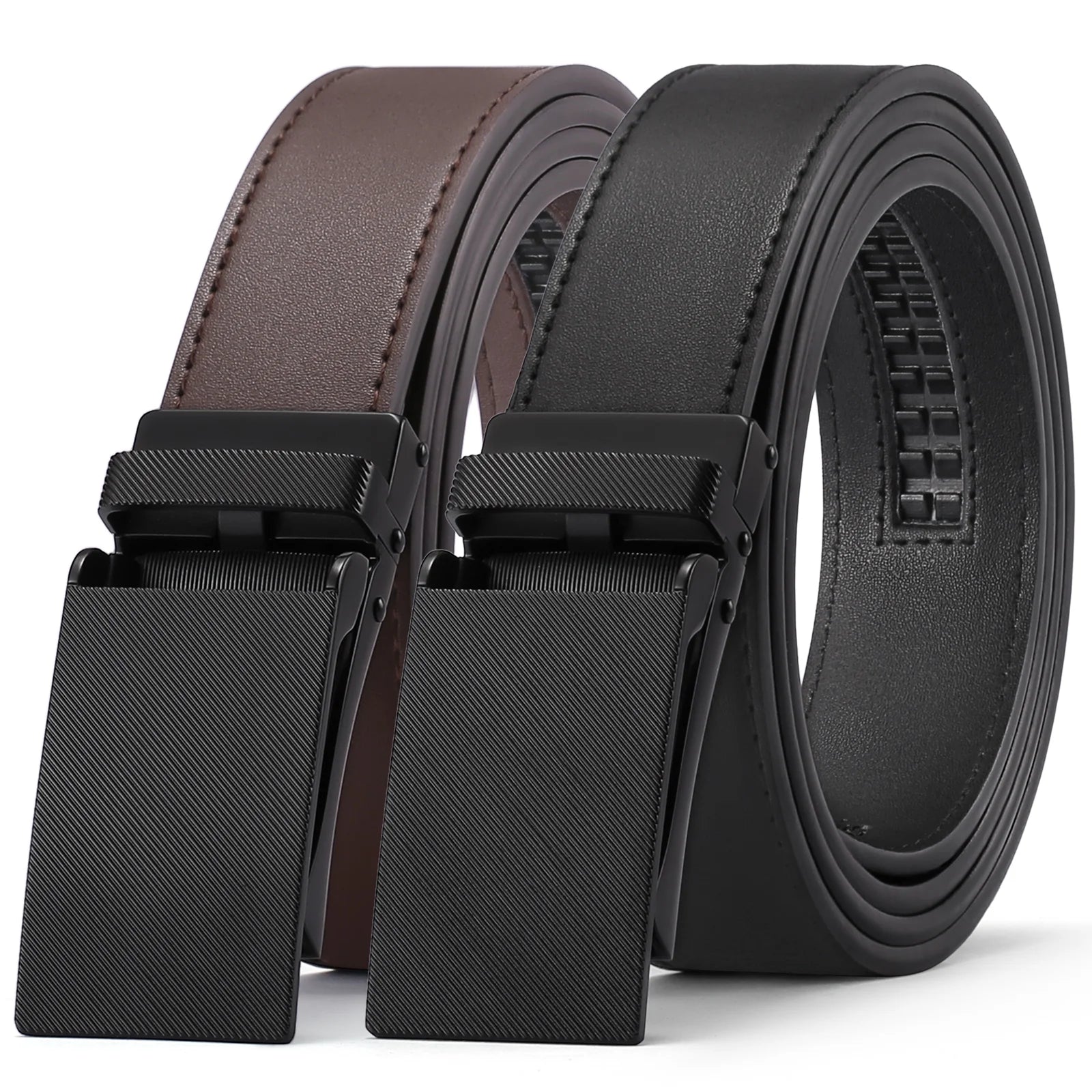 SENDEFN 2-Pack Men’s Ratchet Leather Belt Gift Set