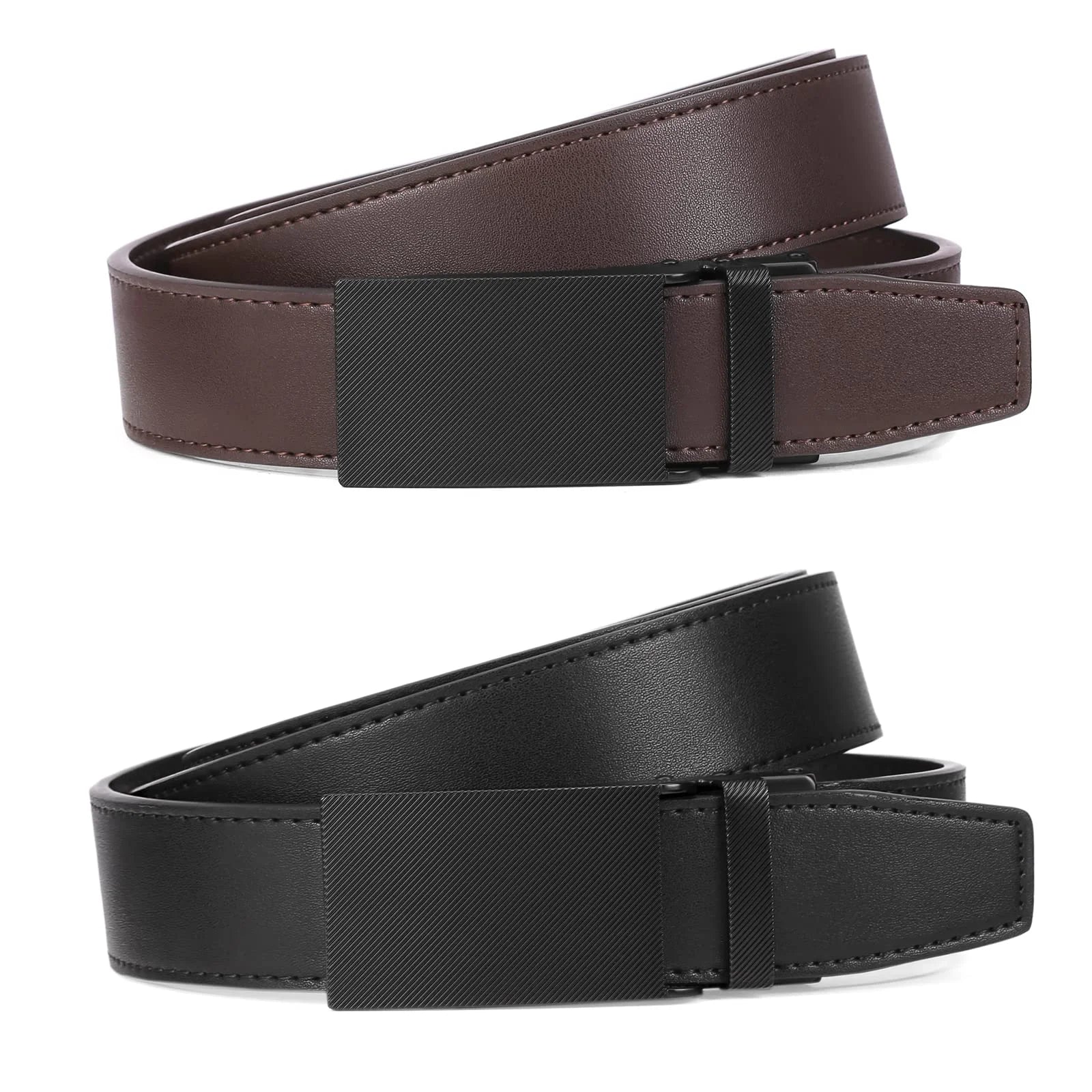 SENDEFN 2-Pack Men’s Ratchet Leather Belt Gift Set
