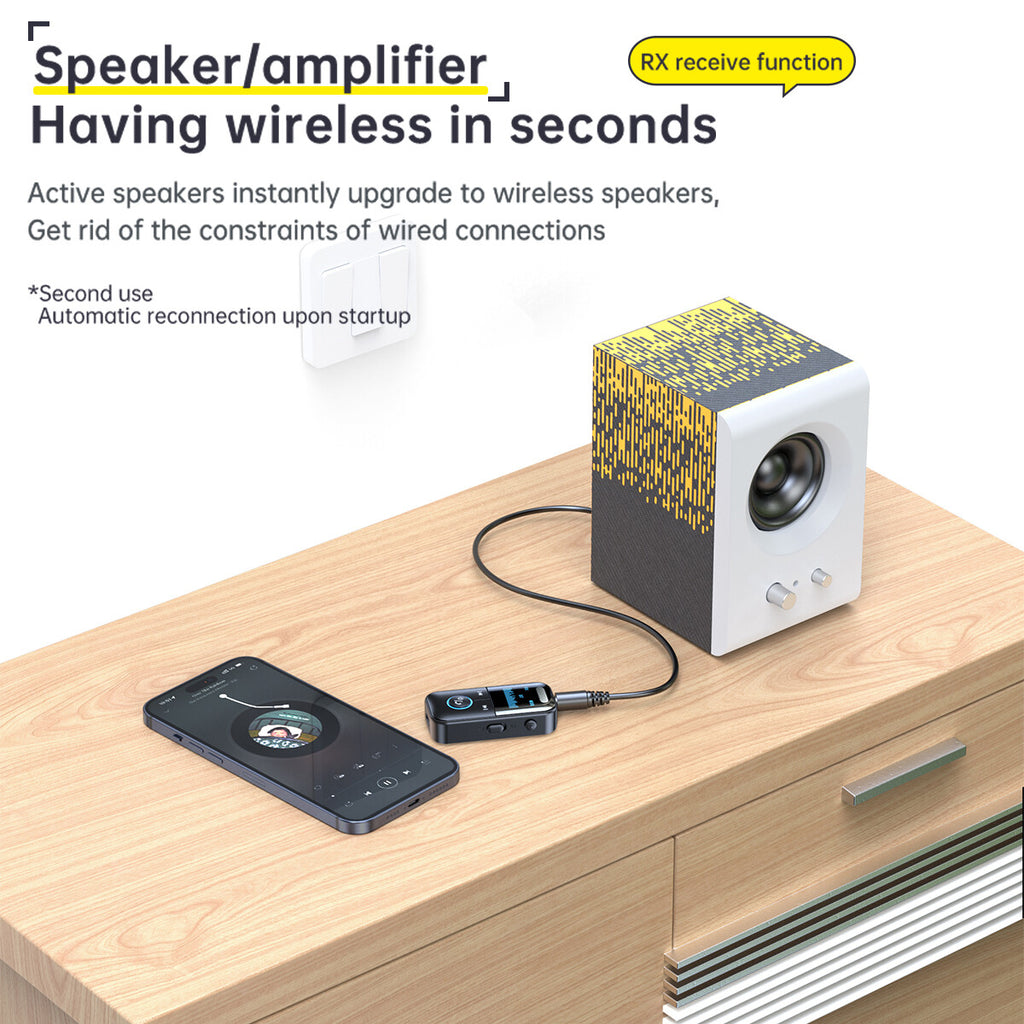 4-In-1 Bluetooth Audio Adapter – Wireless Receiver & Transmitter MP3 Player with 3.5mm AUX