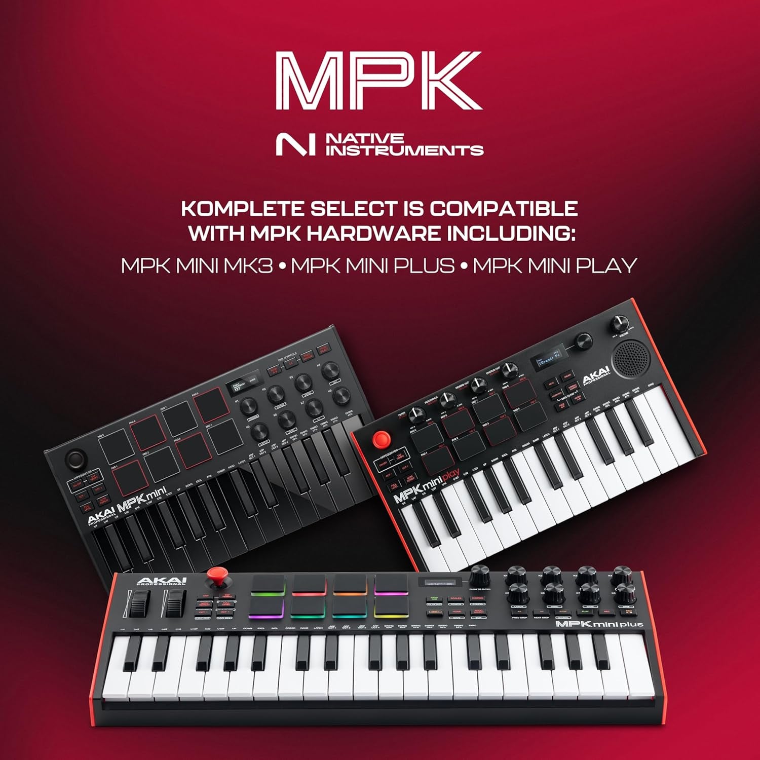 MPK Mini MK3-25 Key USB MIDI Keyboard Controller with 8 Backlit Drum Pads, 8 Knobs