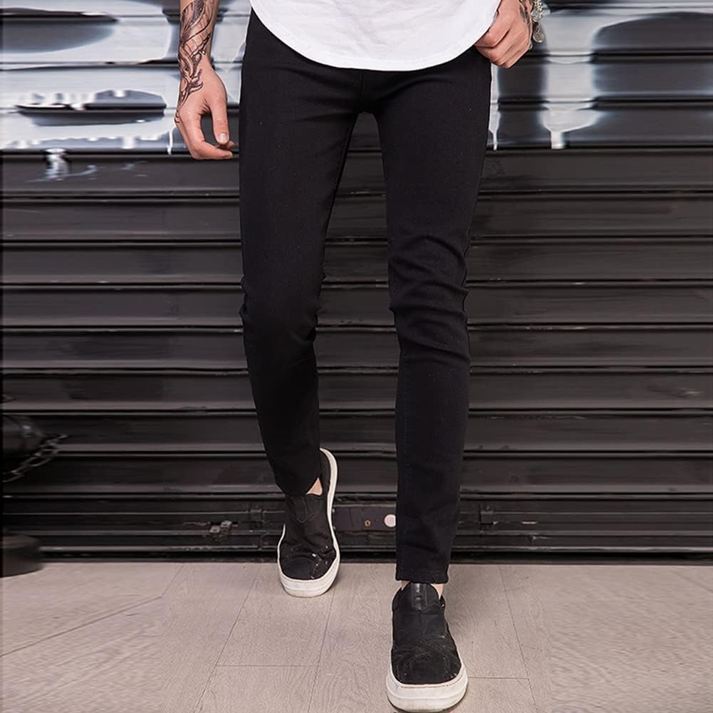 Men’s Slim Fit Ripped Skinny Jeans – Distressed Stretch Denim Tapered Pants