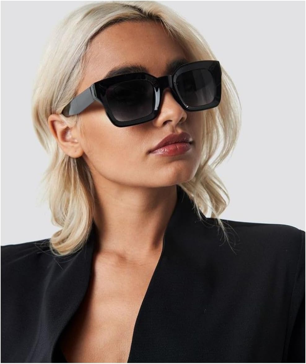 Trendy Square Sunglasses for Men Women Fashion Thick Rectangle Sun Glasses UV Protection Shades Designer Style