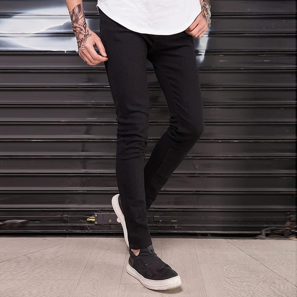 Men’s Slim Fit Ripped Skinny Jeans – Distressed Stretch Denim Tapered Pants