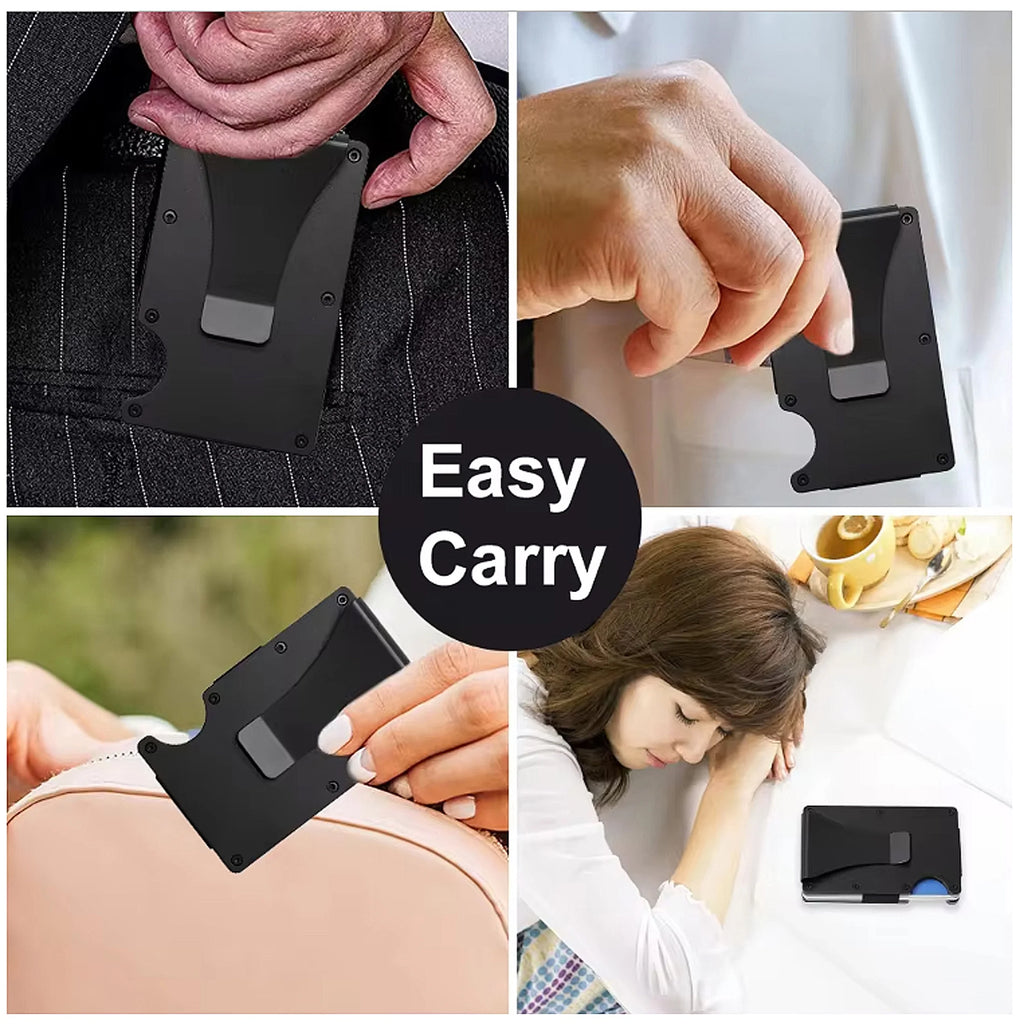 Notus Slim Metal Wallet for Men – Aluminum RFID Blocking Card Holder with Money Clip (Sea Blue)