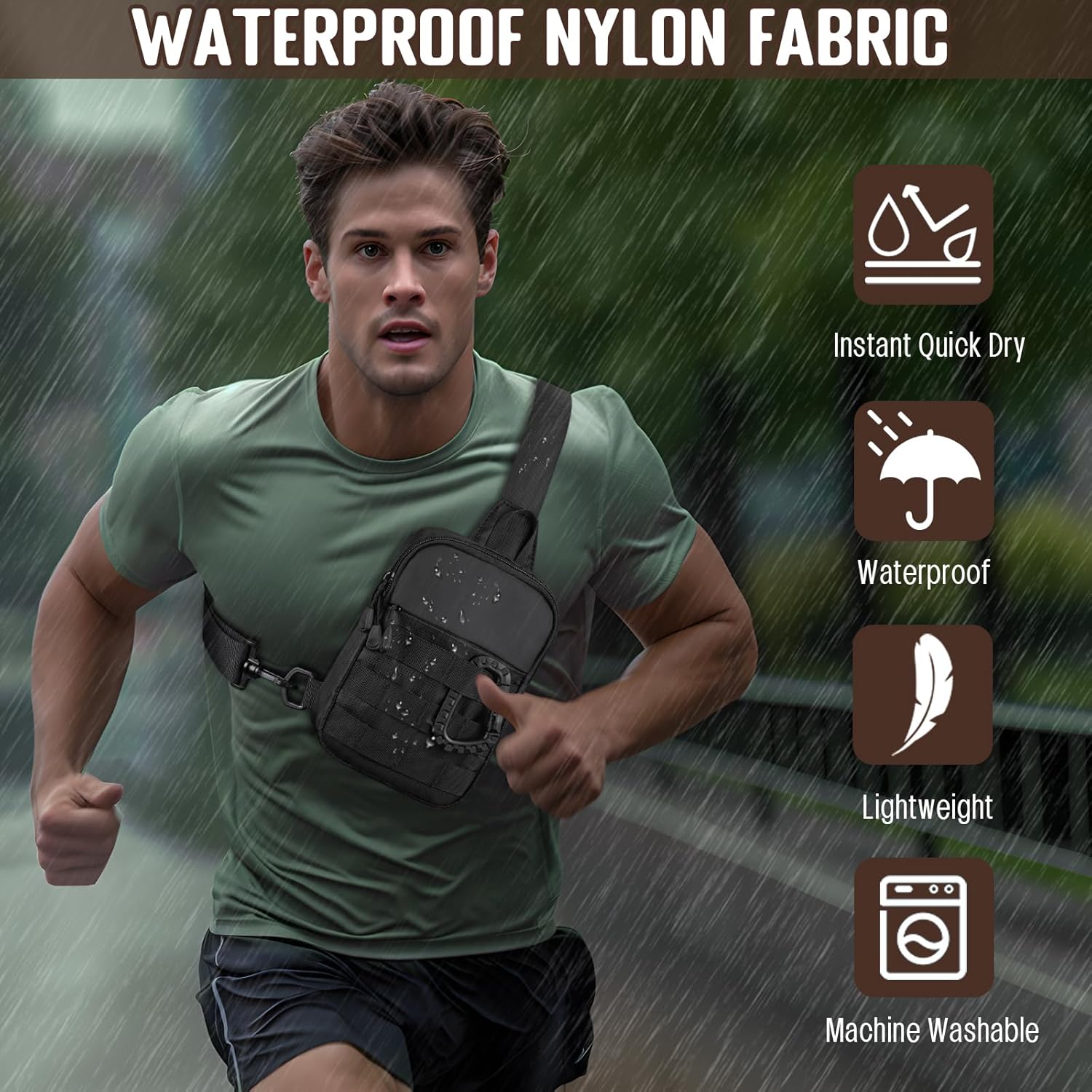 Small Tactical Sling Bag for Men – Waterproof Mini Crossbody Chest Utility Bag