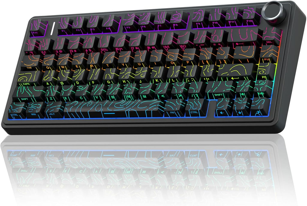 AULA F75 Pro Wireless Mechanical Keyboard – 75% Hot-Swappable RGB Gaming Keyboard with Knob