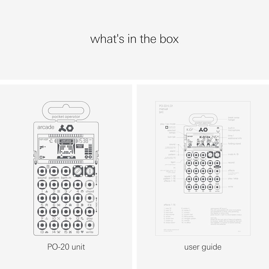Teenage Engineering PO-20 Arcade Pocket Synthesizer – Portable Chiptune Beat Maker & Sequencer
