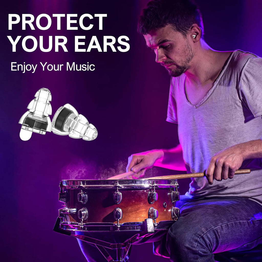 High Fidelity Concert Earplugs – 24dB Noise Reduction Ear Protection for Musicians & Festivals (2 Pairs)