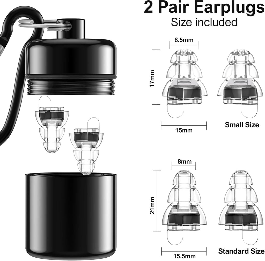 High Fidelity Concert Earplugs – 24dB Noise Reduction Ear Protection for Musicians & Festivals (2 Pairs)