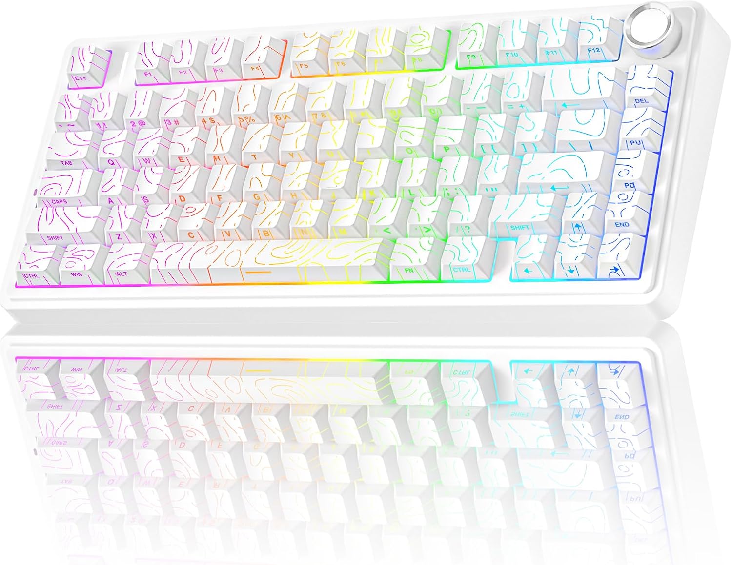 AULA F75 Pro Wireless Mechanical Keyboard – 75% Hot-Swappable RGB Gaming Keyboard with Knob