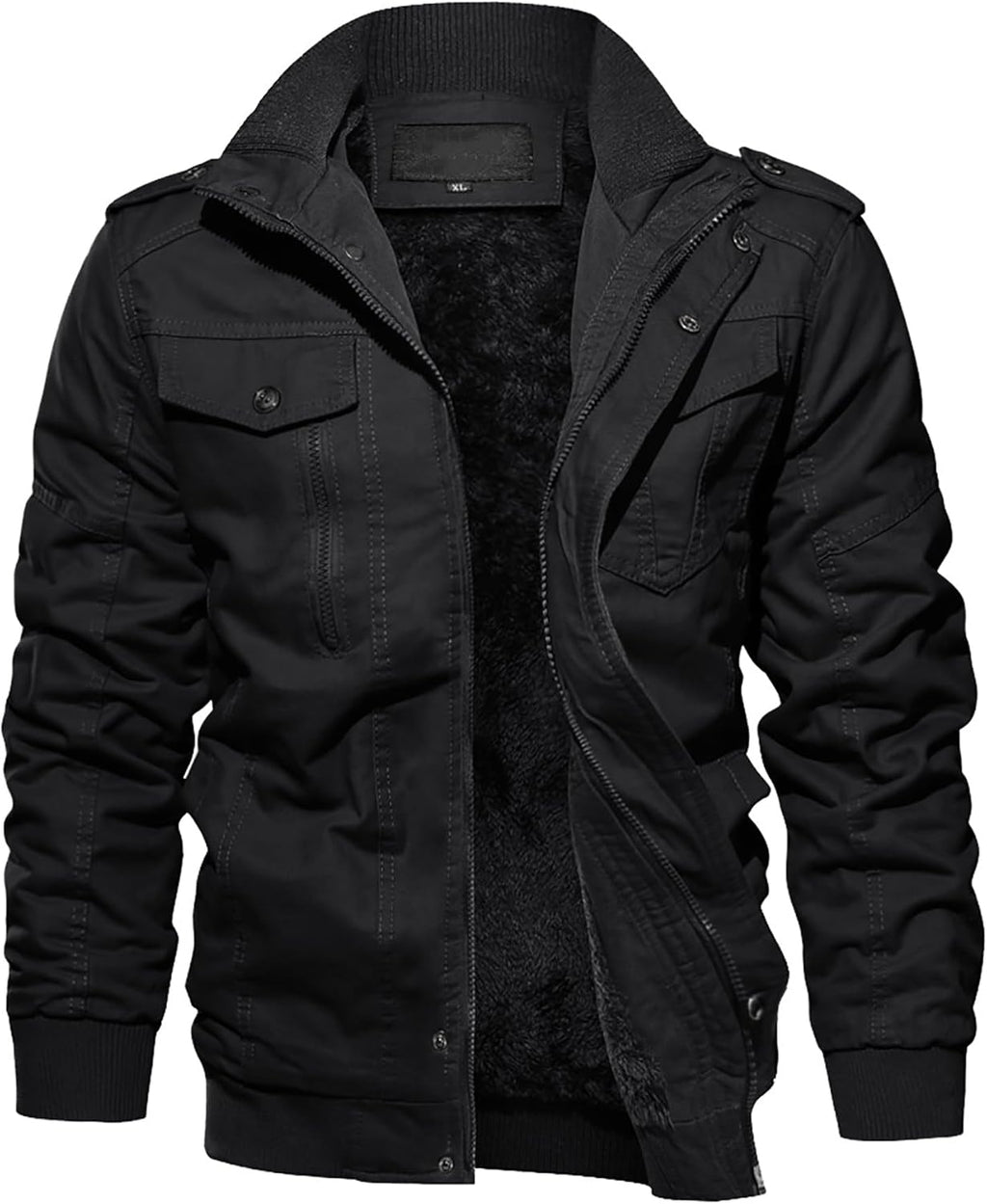 Winter Fleece Lined Cargo Jacket – Thermal Work Coat with Multi Pockets