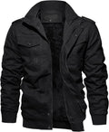 Winter Fleece Lined Cargo Jacket – Thermal Work Coat with Multi Pockets