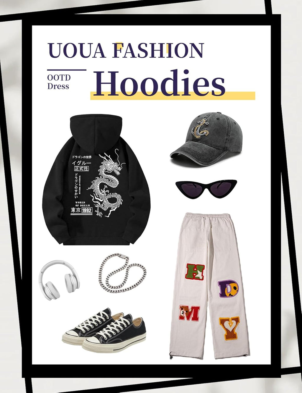 World of Dream | Quarter Zip Graphic Hoodie