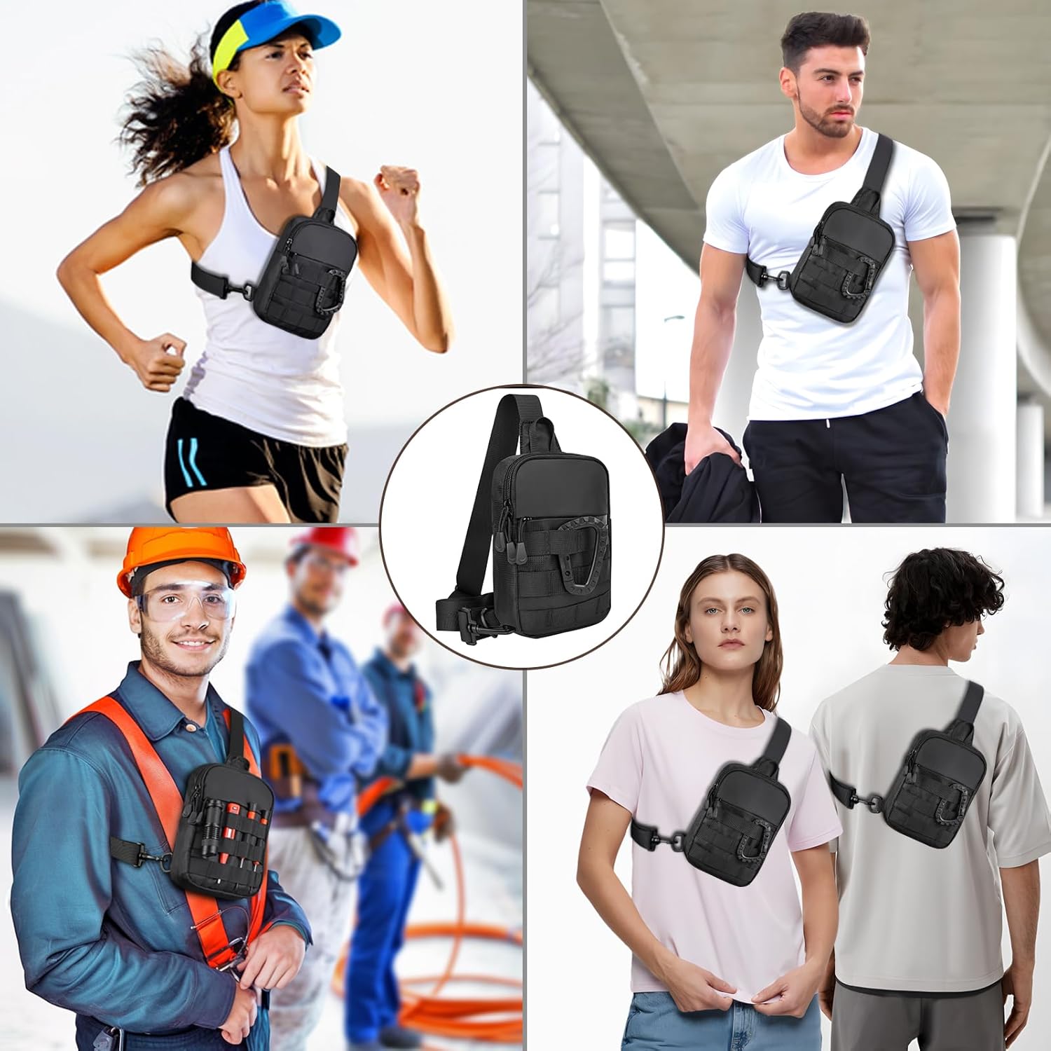 Small Tactical Sling Bag for Men – Waterproof Mini Crossbody Chest Utility Bag