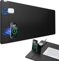 Wireless Charging Desk Mat with Phone Stand – Large Mouse Pad with Fast Charging & Non-Slip Base