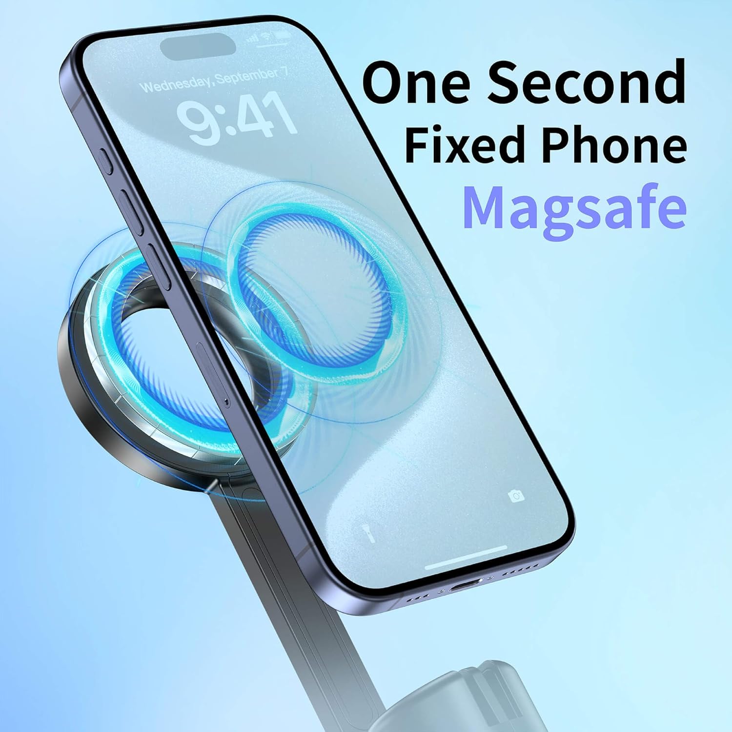 SEAJIC Magnetic Phone Tripod for iPhone – 64” MagSafe Selfie Stick with Remote & Auto Pop-Up Stand