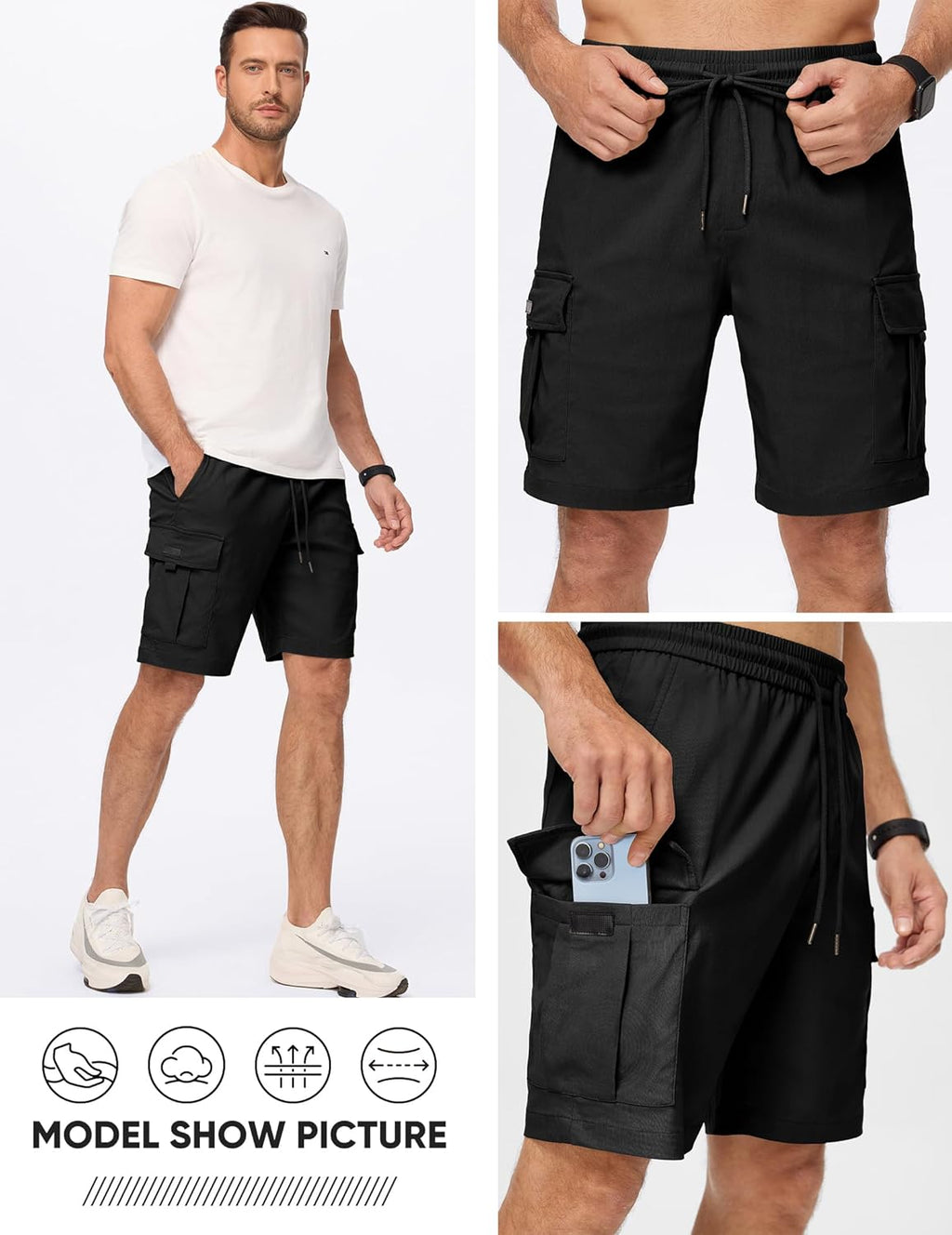 Men’s Stretch Cargo Shorts – Summer Shorts with Multi Pockets