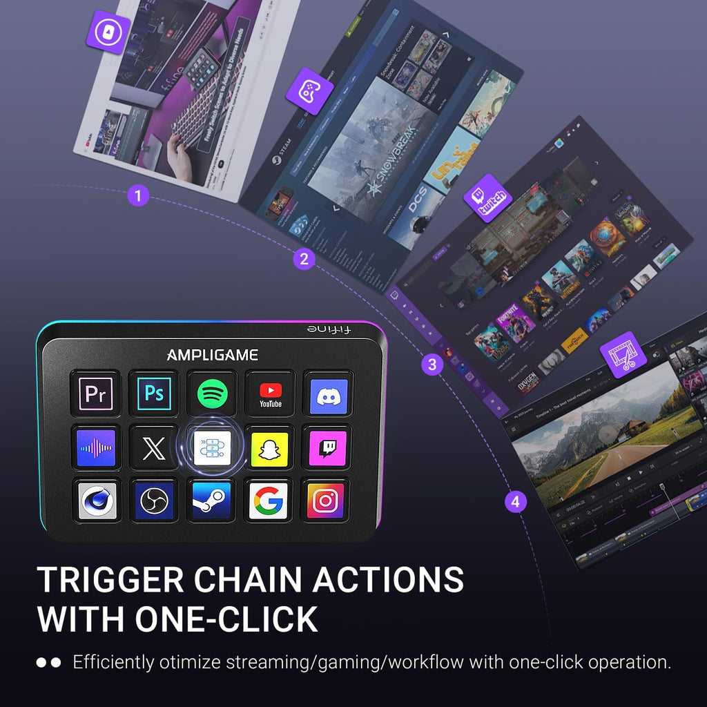 FIFINE AmpliGame Stream Controller – 15-Key Macro Pad for Streaming & Content Creation