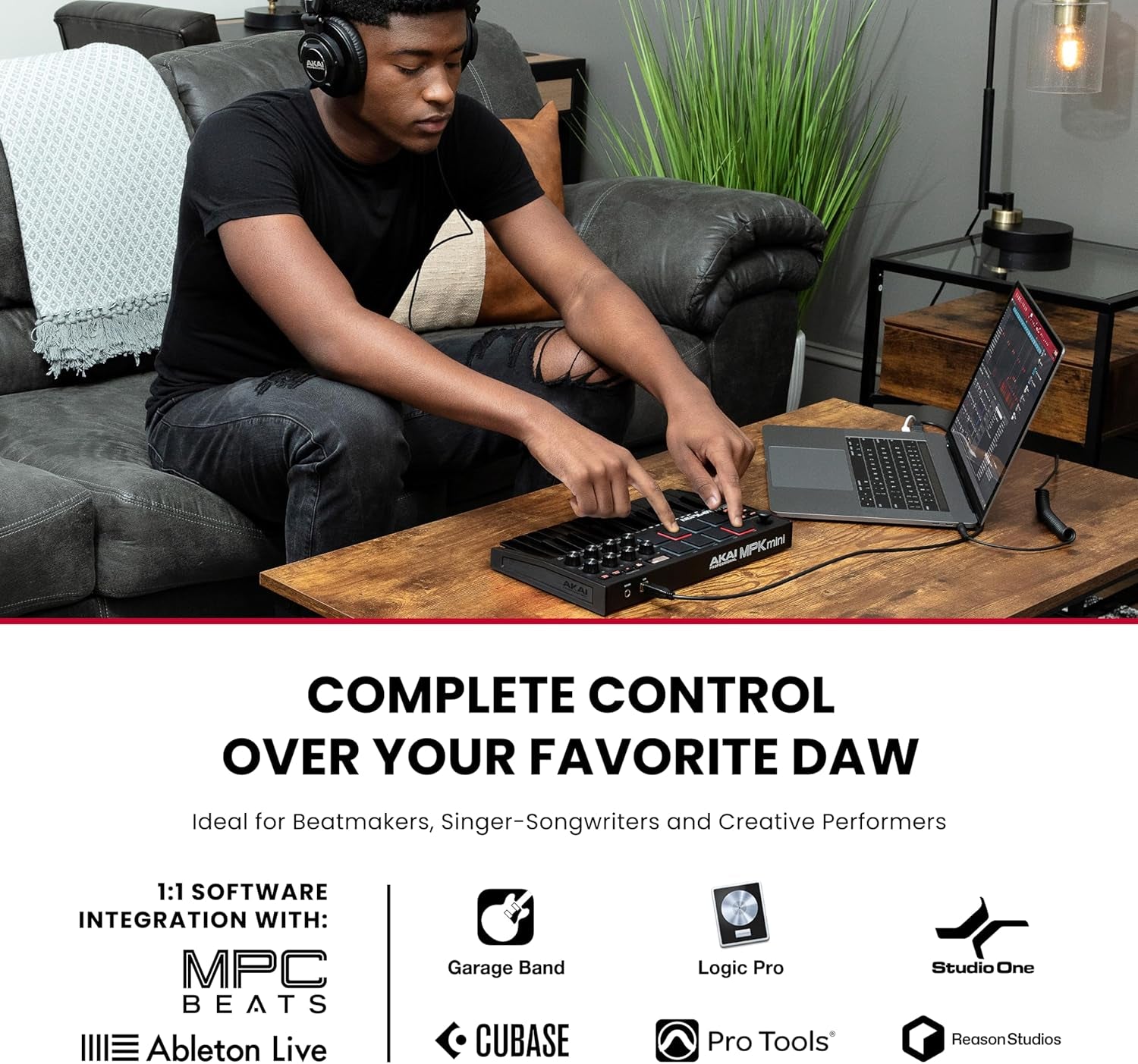 MPK Mini MK3-25 Key USB MIDI Keyboard Controller with 8 Backlit Drum Pads, 8 Knobs