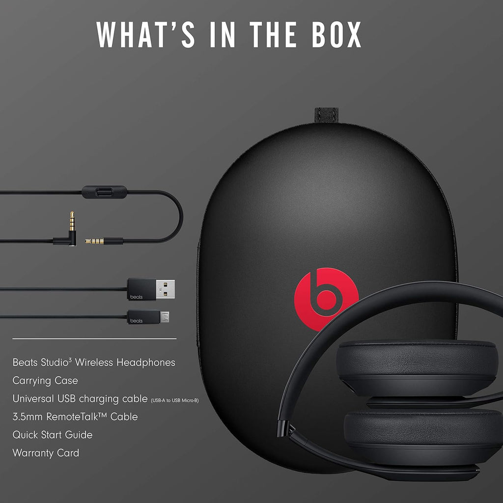 Beats Studio3 Wireless Noise Cancelling Headphones – Premium Over-Ear Bluetooth Headphones