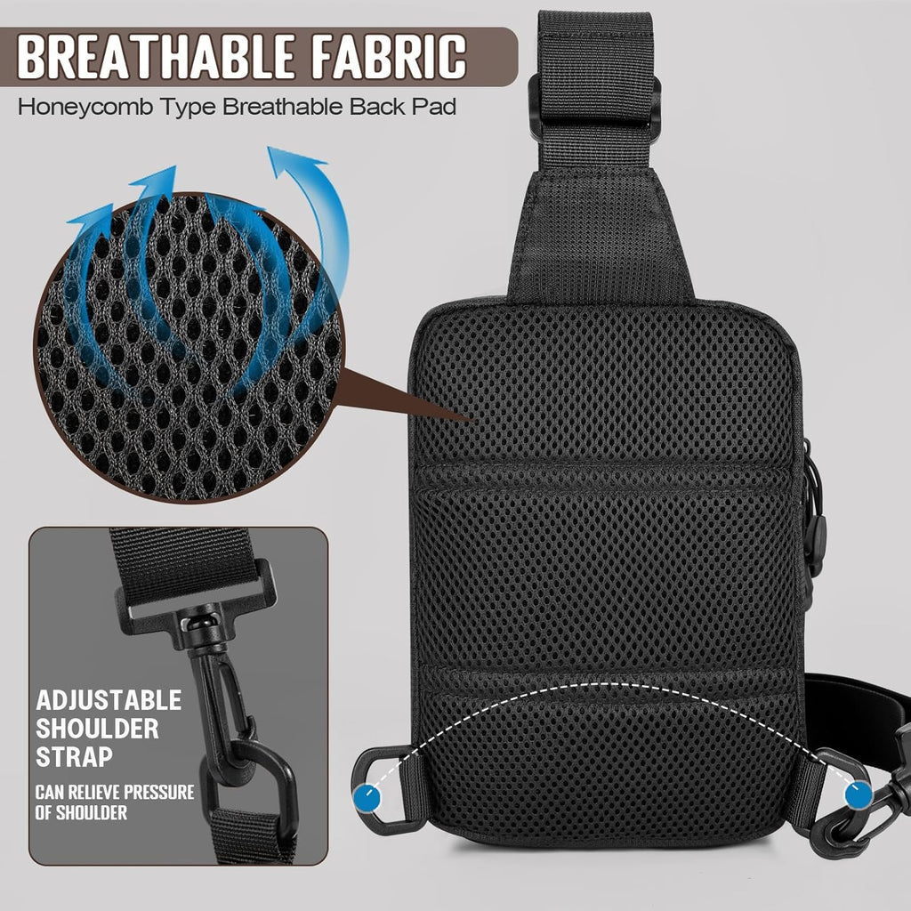 Small Tactical Sling Bag for Men – Waterproof Mini Crossbody Chest Utility Bag