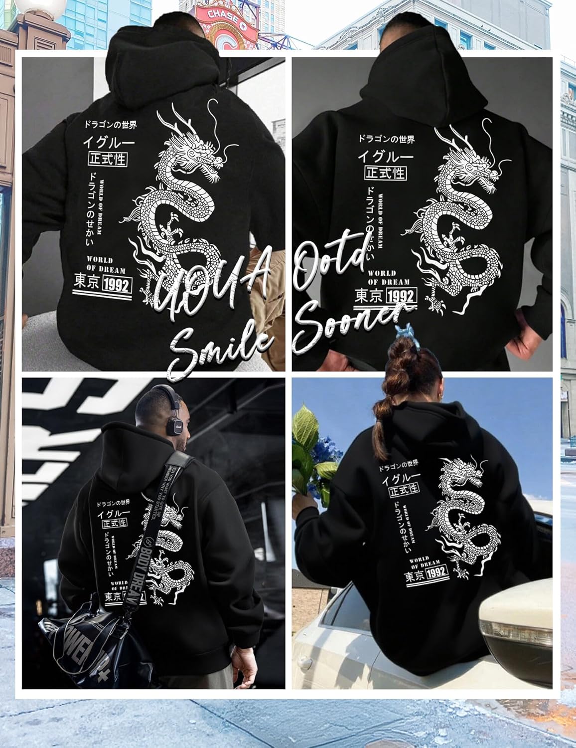 World of Dream | Quarter Zip Graphic Hoodie