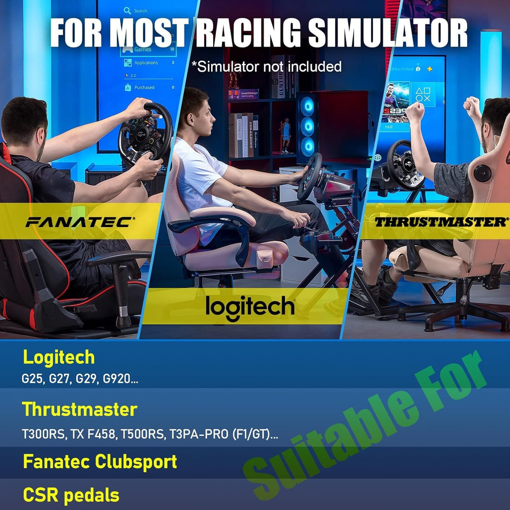 GTPLAYER Sim Racing Wheel Stand – Adjustable Gaming Steering Wheel & Pedal Mount