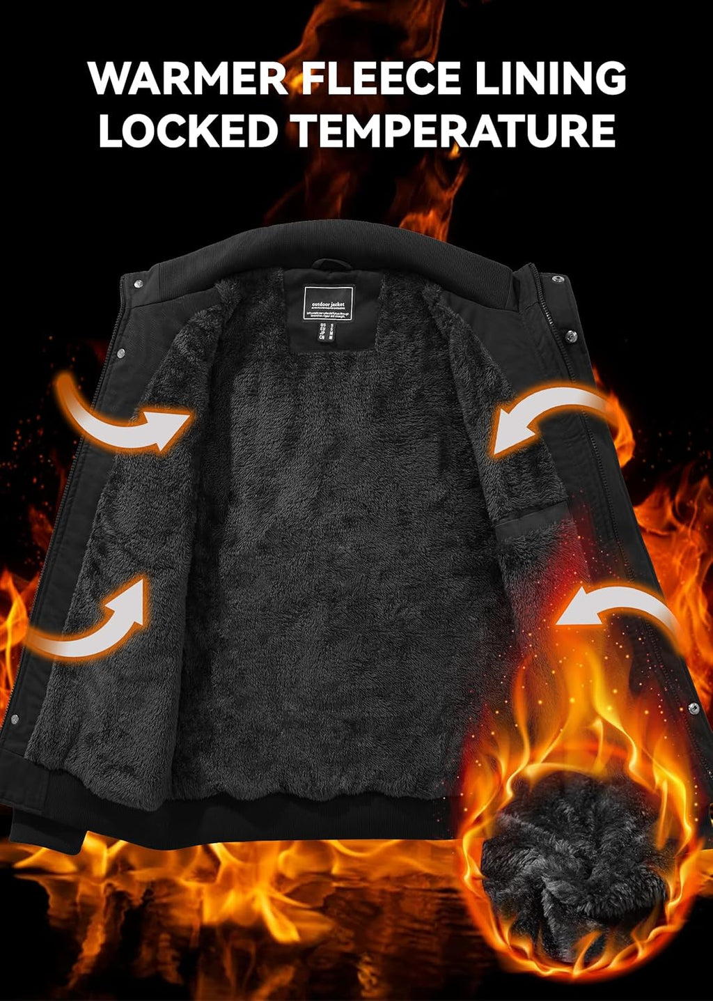 Winter Fleece Lined Cargo Jacket – Thermal Work Coat with Multi Pockets