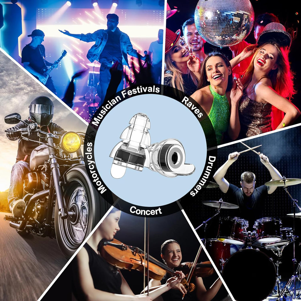 High Fidelity Concert Earplugs – 24dB Noise Reduction Ear Protection for Musicians & Festivals (2 Pairs)