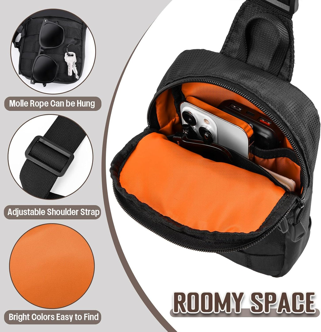 Small Tactical Sling Bag for Men – Waterproof Mini Crossbody Chest Utility Bag