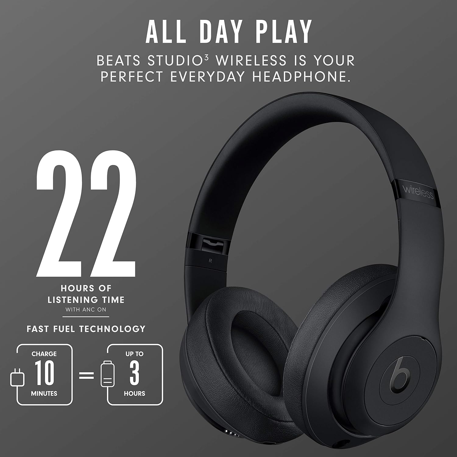 Beats Studio3 Wireless Noise Cancelling Headphones – Premium Over-Ear Bluetooth Headphones