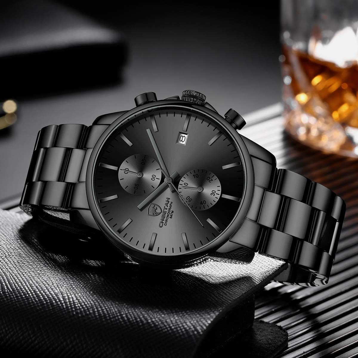 Men’s Stainless Steel Chronograph Watch – Waterproof Quartz Business & Sport Watch