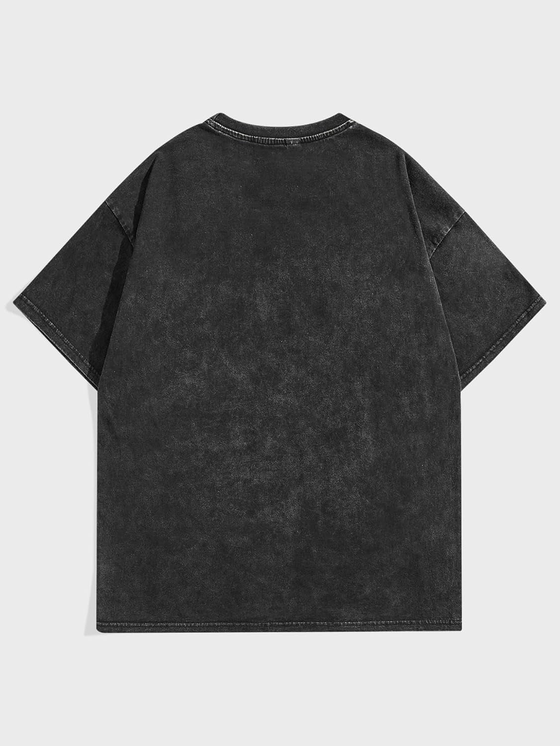 Men'S Letter Graphic Drop Shoulder T Shirts Casual round Neck Tee Top