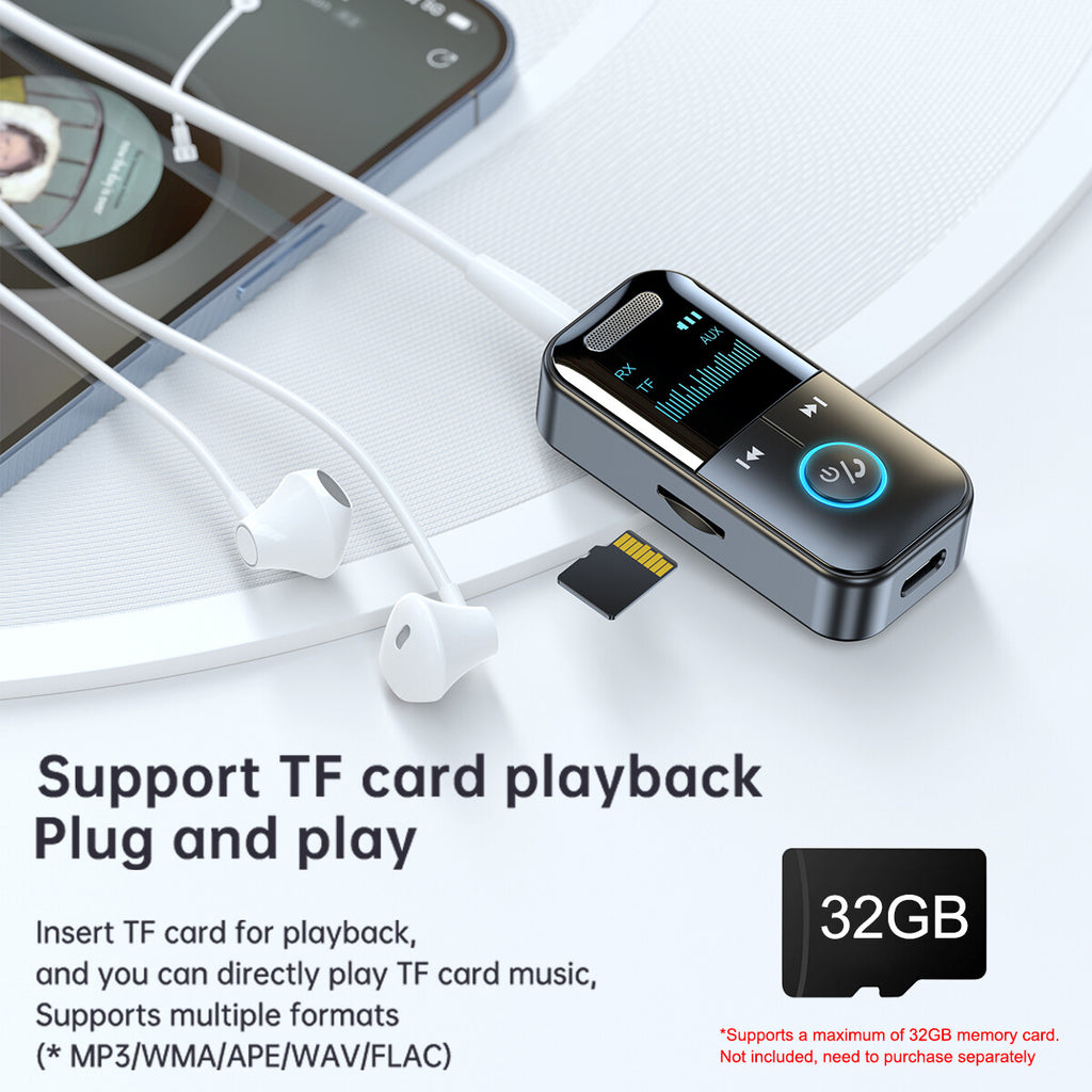 4-In-1 Bluetooth Audio Adapter – Wireless Receiver & Transmitter MP3 Player with 3.5mm AUX