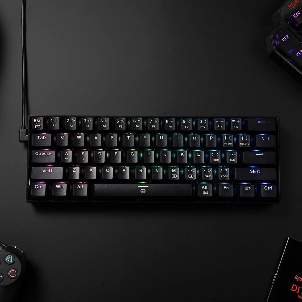 Redragon K630 Dragonborn 60% RGB Mechanical Gaming Keyboard – Compact 61-Key Wired Board with Tactile Brown Switches