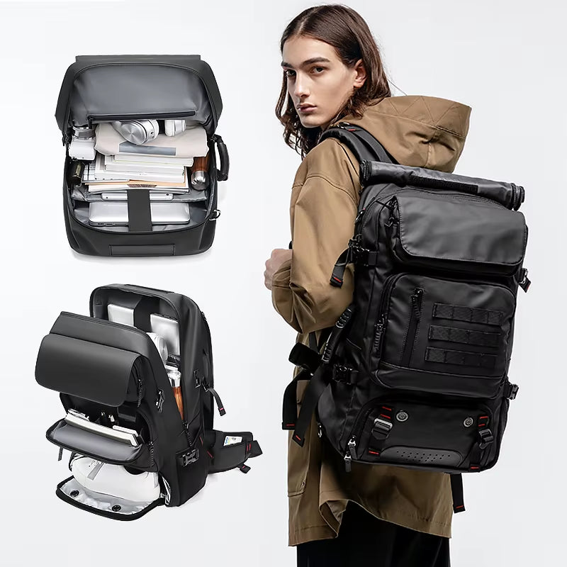 50L Waterproof Travel Laptop Backpack – Anti-Theft Business & Hiking Backpack with USB Charging