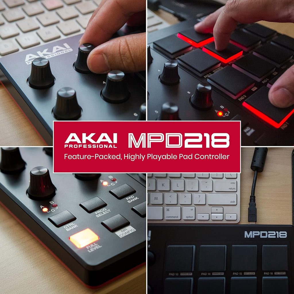 Akai Professional MPD218 MIDI Pad Controller – 16 MPC Pads USB Beat Maker