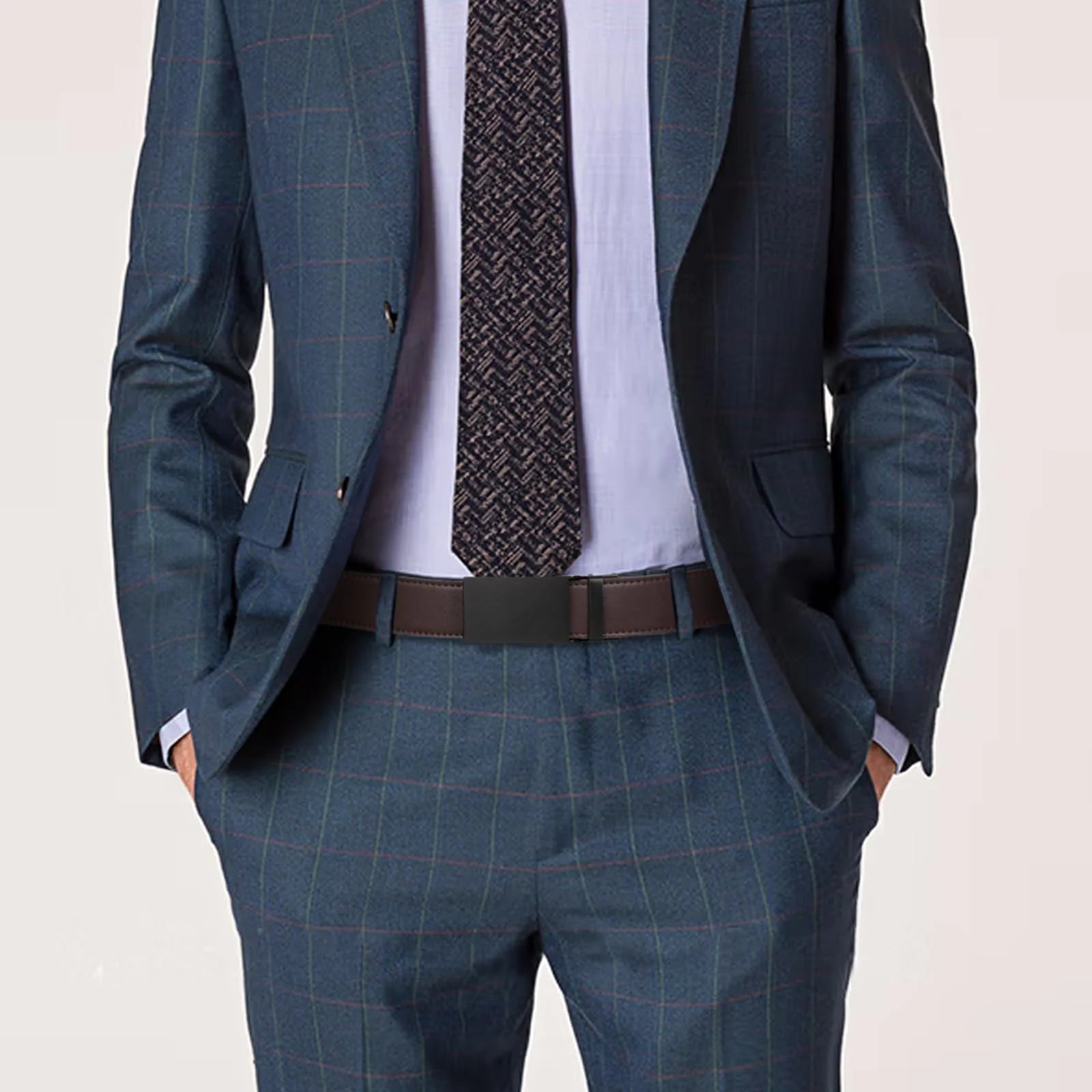 SENDEFN 2-Pack Men’s Ratchet Leather Belt Gift Set