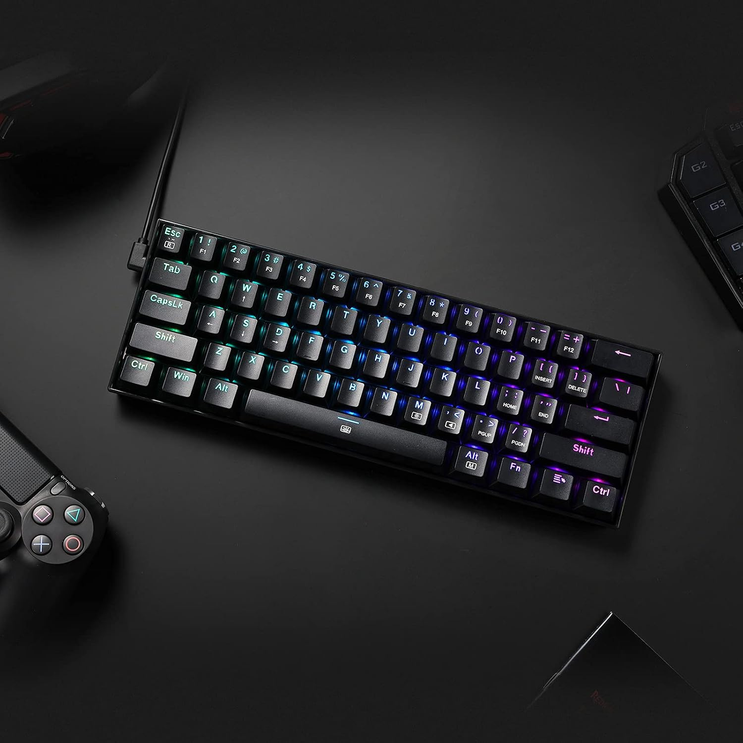 K630 Dragonborn 60% Wired RGB Gaming Keyboard, 61 Keys Compact Mechanical Keyboard with Linear Red Switch, Pro Driver Support