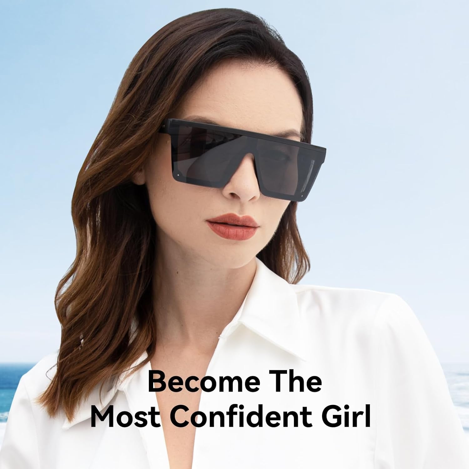 Square Black Sunglasses – Flat Top UV400 Shades