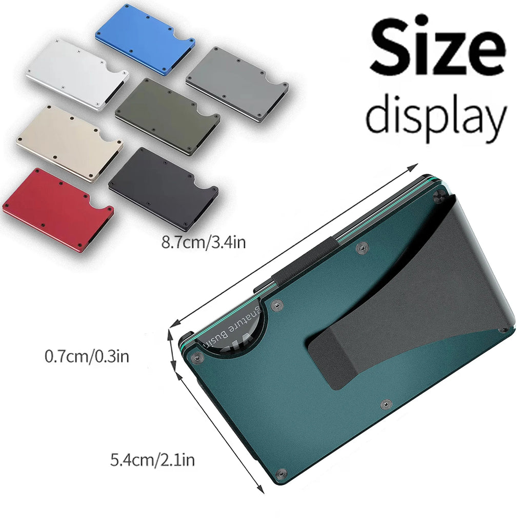 Notus Slim Metal Wallet for Men – Aluminum RFID Blocking Card Holder with Money Clip (Sea Blue)