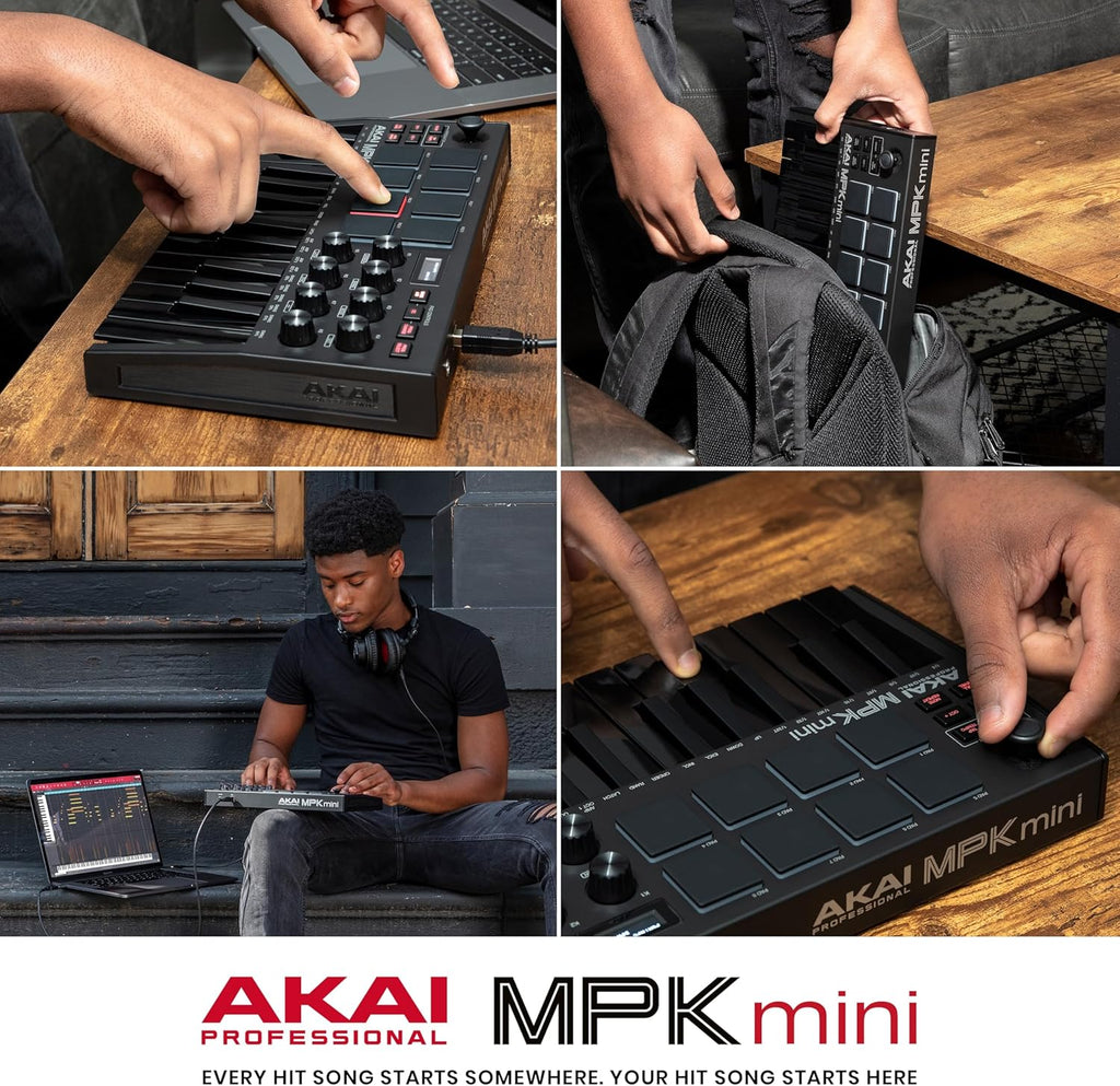 MPK Mini MK3-25 Key USB MIDI Keyboard Controller with 8 Backlit Drum Pads, 8 Knobs