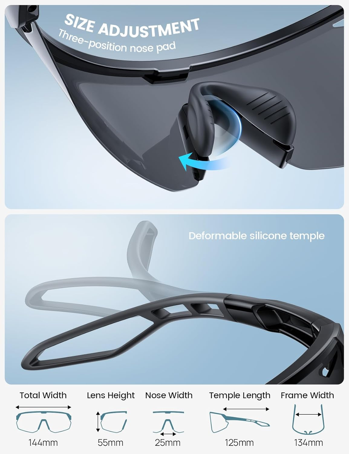 Lamicall Polarized Sports Sunglasses with UV400 Protection for Outdoor Activities