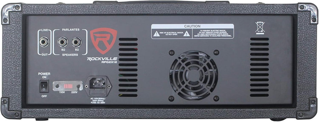 Rockville 12" PA Speaker System – Dual Speakers, Powered Mixer, Stands & Microphones Bundle