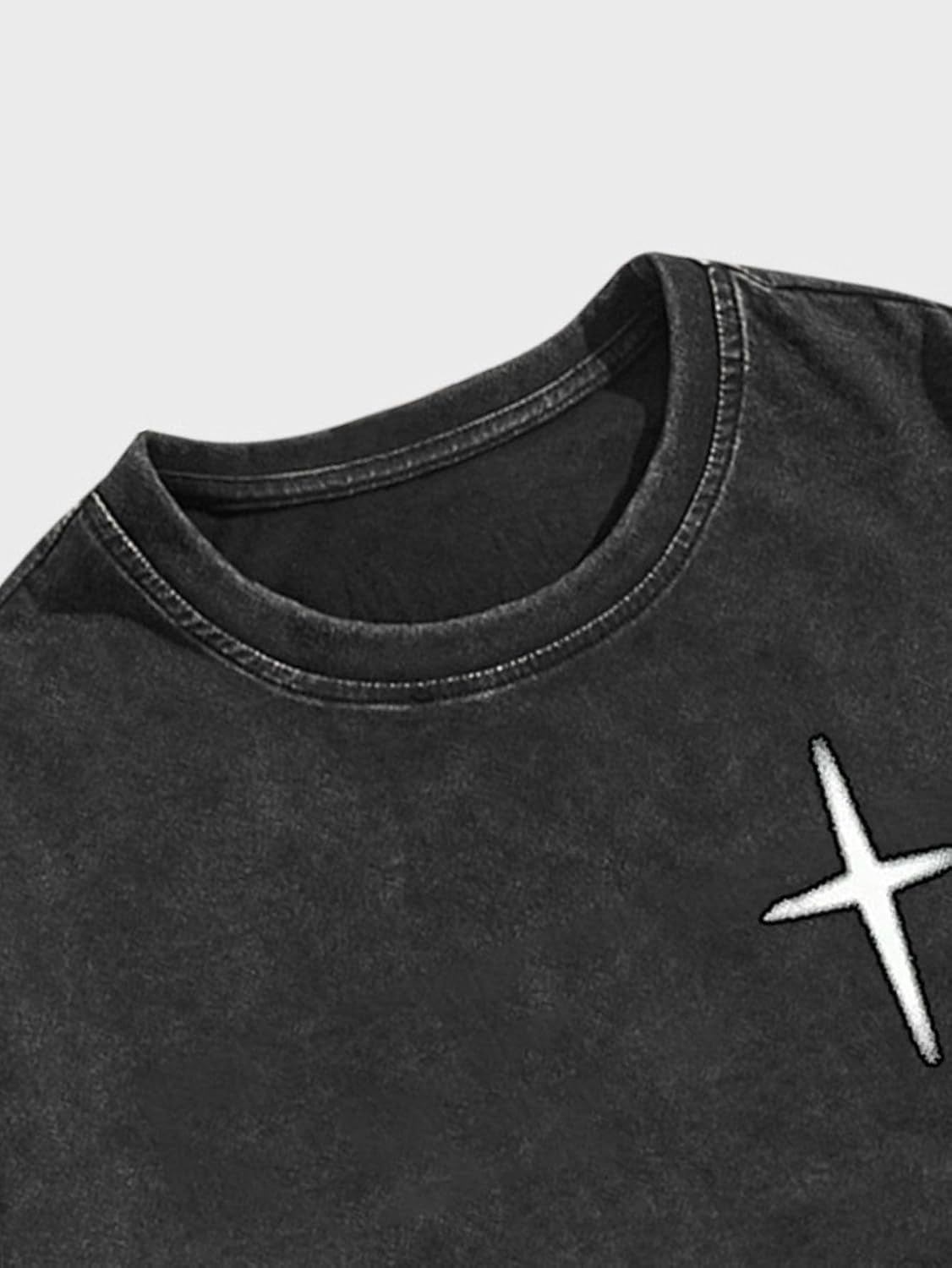 Men'S Letter Graphic Drop Shoulder T Shirts Casual round Neck Tee Top