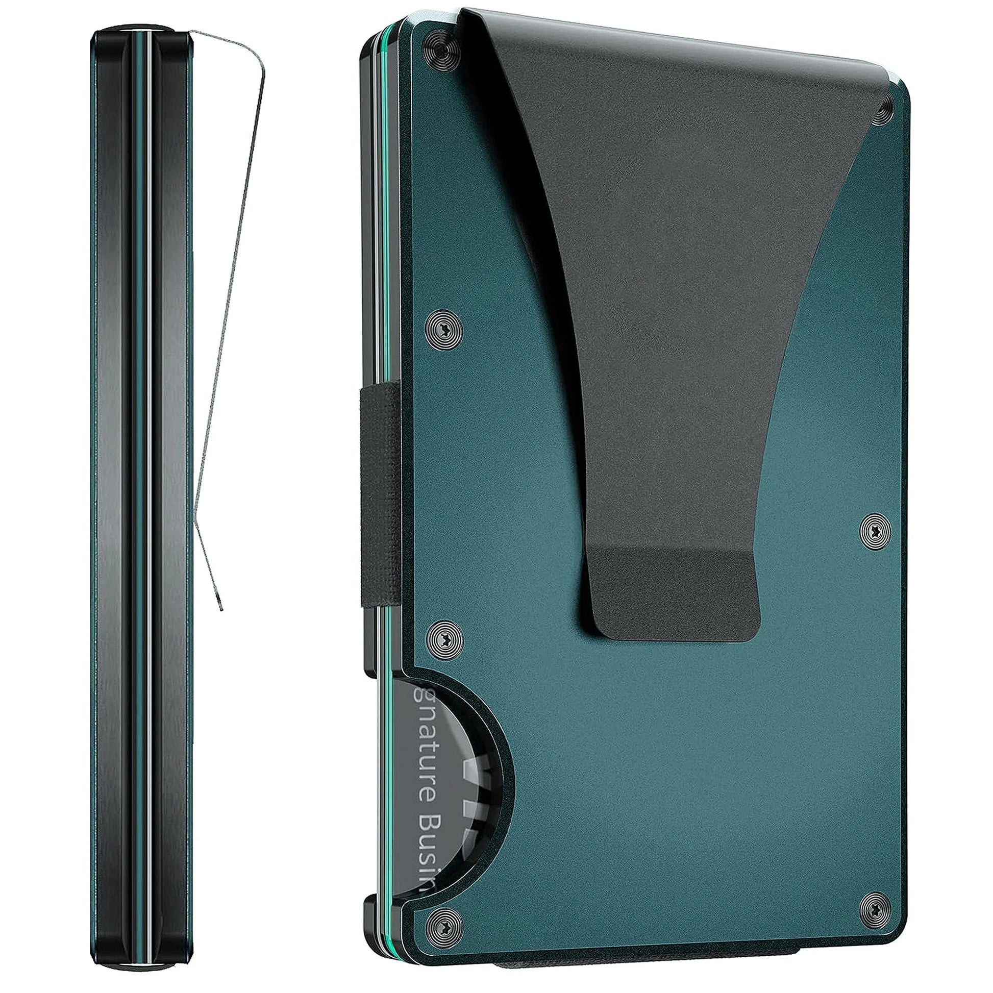 Notus Slim Metal Wallet for Men – Aluminum RFID Blocking Card Holder with Money Clip (Sea Blue)