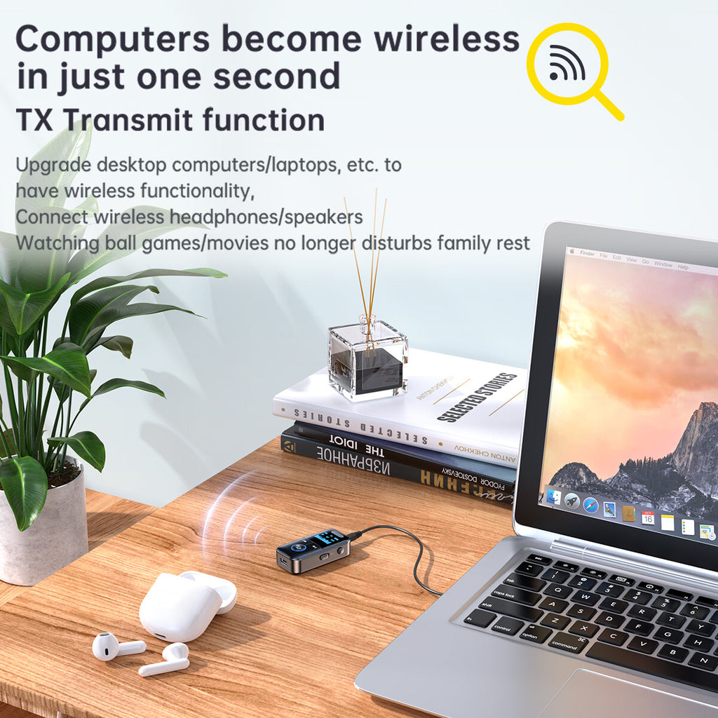 4-In-1 Bluetooth Audio Adapter – Wireless Receiver & Transmitter MP3 Player with 3.5mm AUX