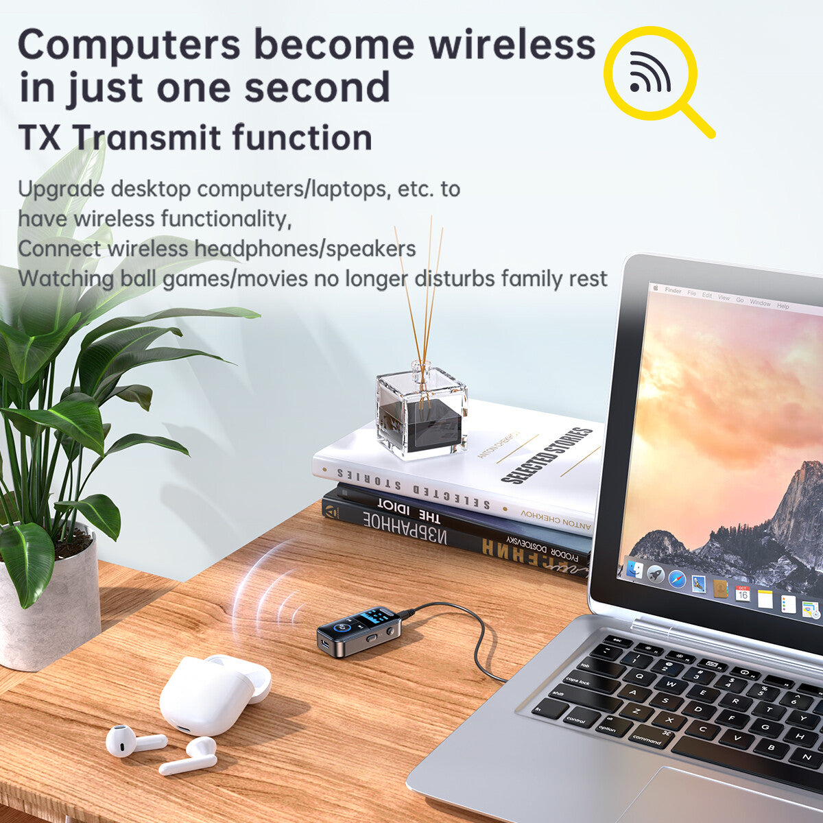 4-In-1 Bluetooth Audio Adapter – Wireless Receiver & Transmitter MP3 Player with 3.5mm AUX